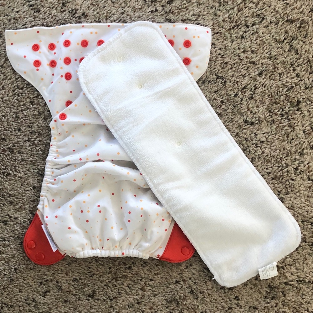 BumGenius Pocket One-Size Diaper Red & Orange Dot